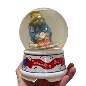 Vintage 1990 Eden Co ENESCO Paddington‎ Bear Snow Globe It's A Small World Music